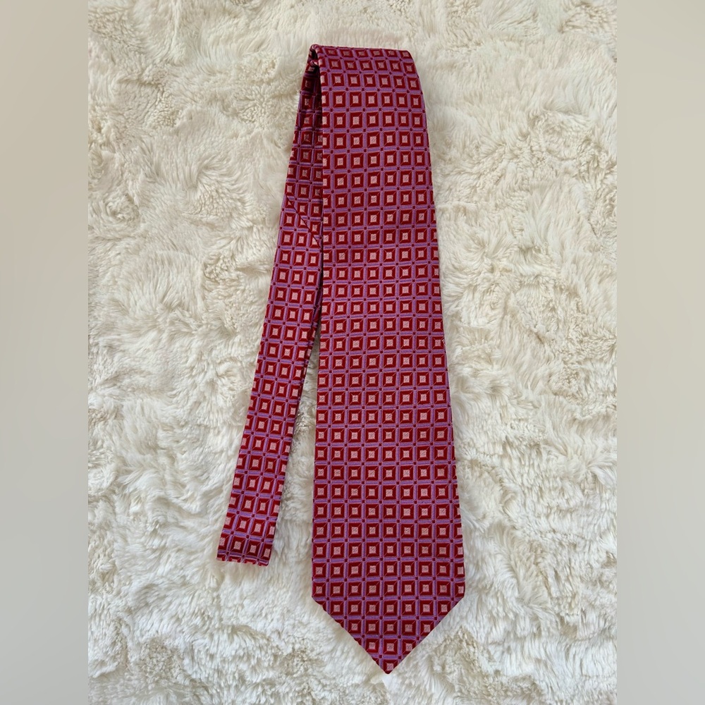 Robert Talbott Red and Gold Geometric Tie